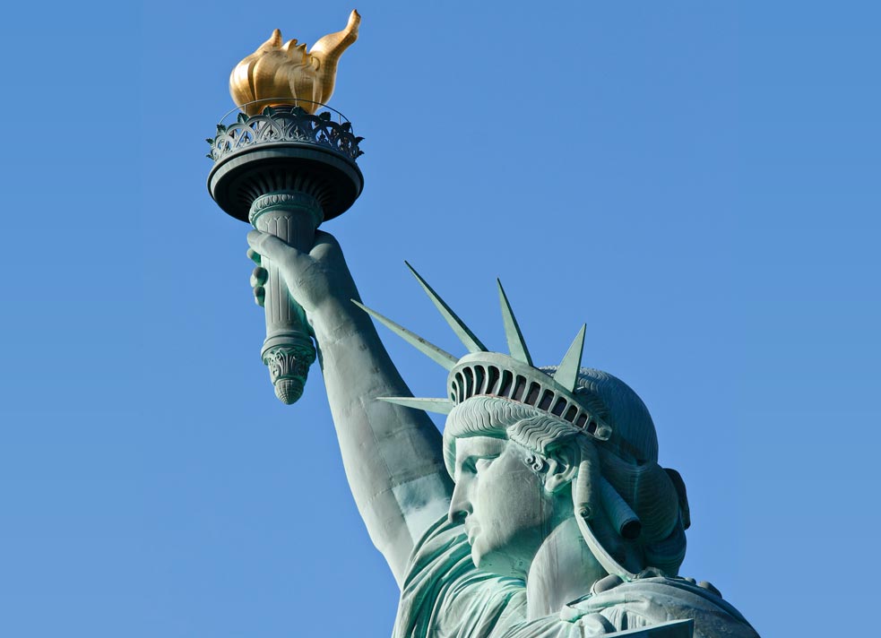 statue of liberty torch and head with crown