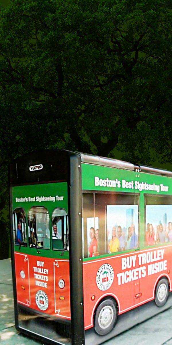 Image of Boston Recycling Bin Graphics For Outdoor Advertising Campaign