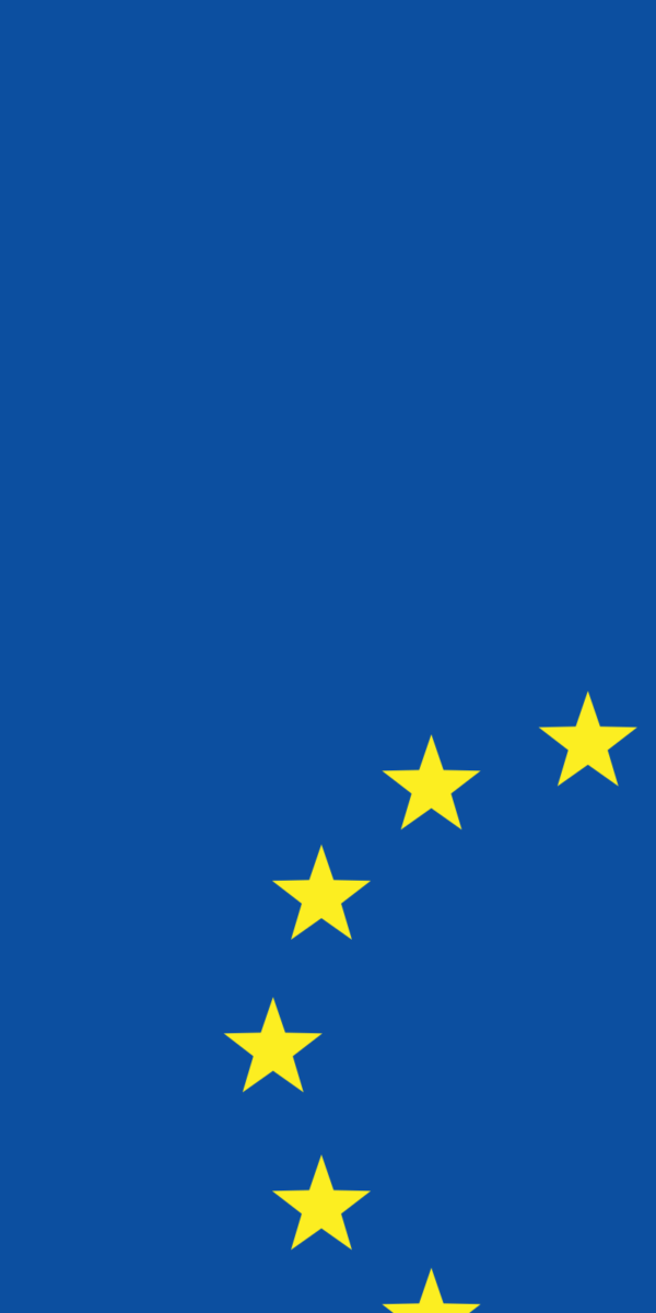 Part of the European Flag consisting of a circle of yellow stars on a blue background